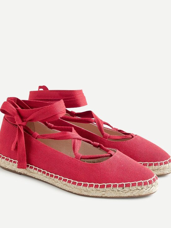 J. Crew Shoes - J Crew Canvas lace-up espadrille flats